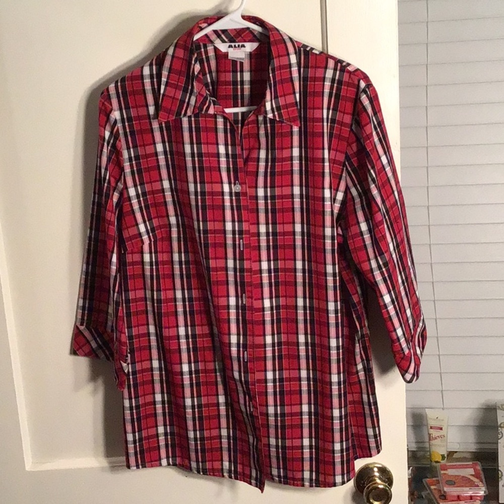 Red and Black Plaid Shirt.
